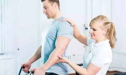 patient receiving physical therapy